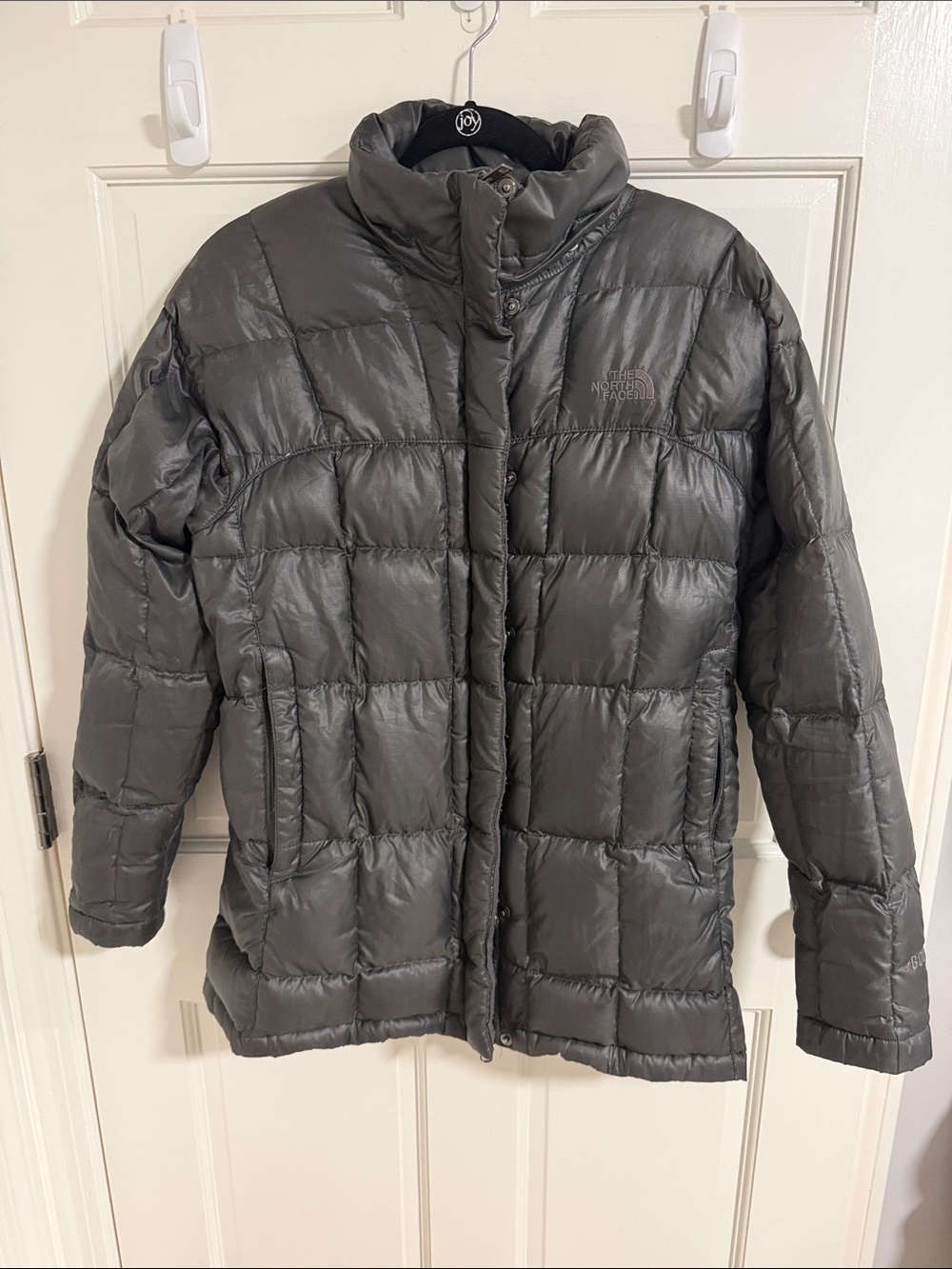 The North Face Women’s Dark Gray Quilted Down Puffer Coat
